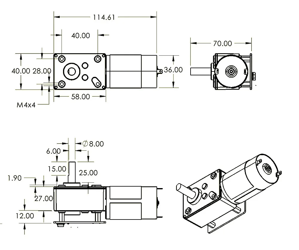 Robot Arm Motor - ASMC-LQ ASME-SQ 60/70/120KG Servomotor voor wormwielreductie