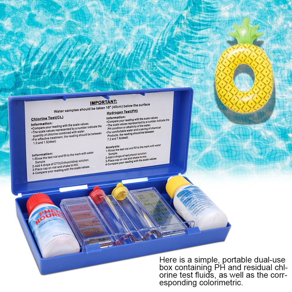 Water Testing Kit - PH Chloor Waterkwaliteit Testkit Zwembadtester Watertestbox