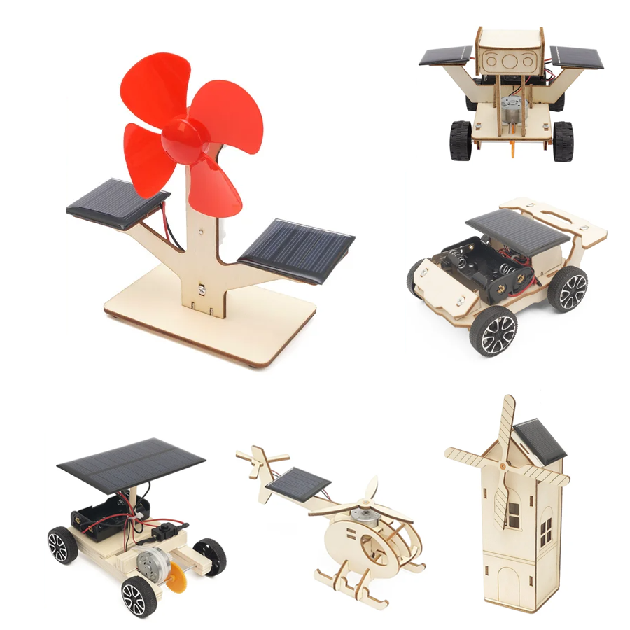 Science Project Physics - DIY Wetenschapsexperiment Educatief speelgoed Zonneventilator Voertuig