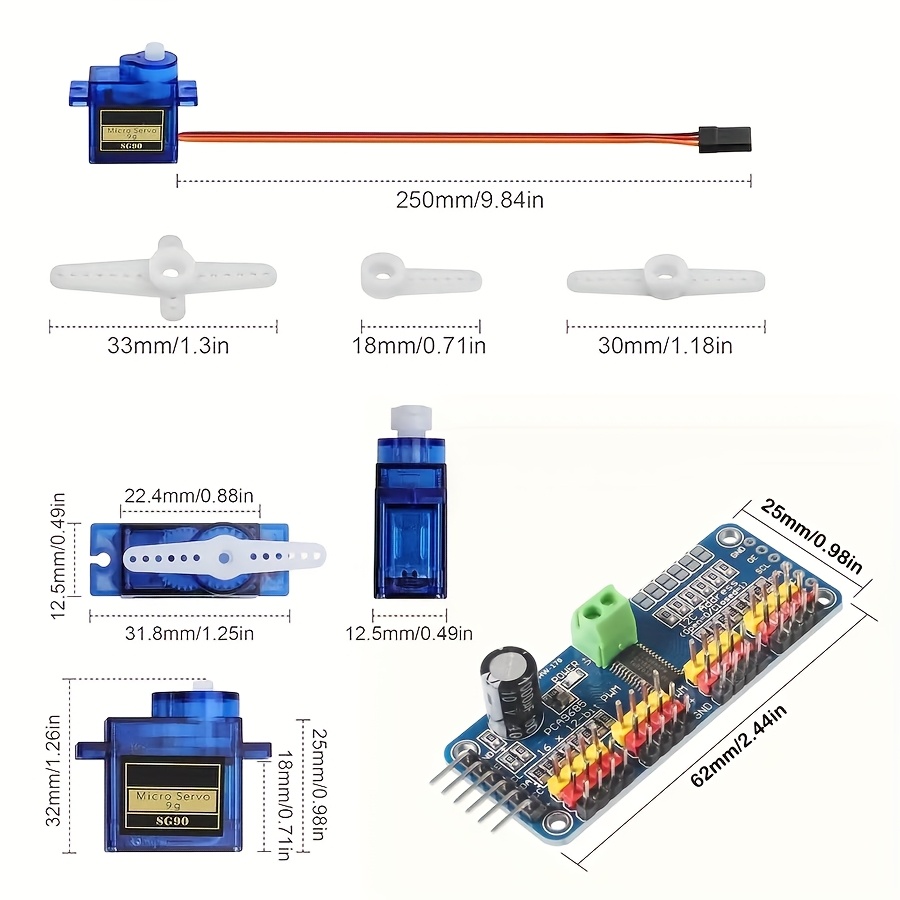 5 stuks SG90 9G servomotoren + - Robot Arm Motor recensie en prijs