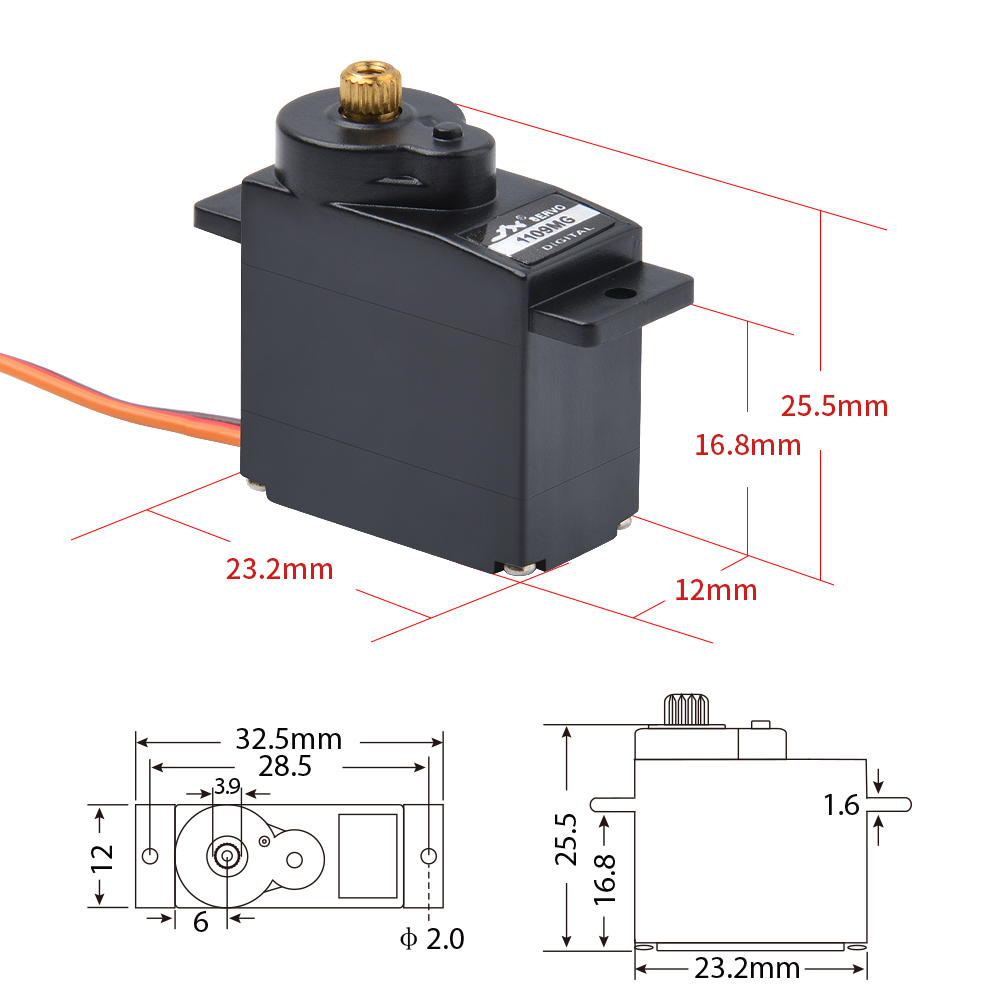 1/2/4 PCS JX Servo PDI-1109MG  - Robot Arm Motor recensie en prijs